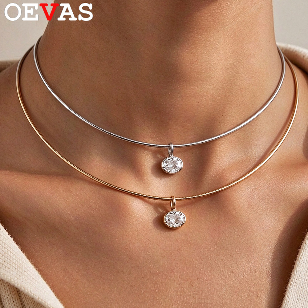 OEVAS 2-4CT East West Oval Cut - Bezels Set Pendant review and price