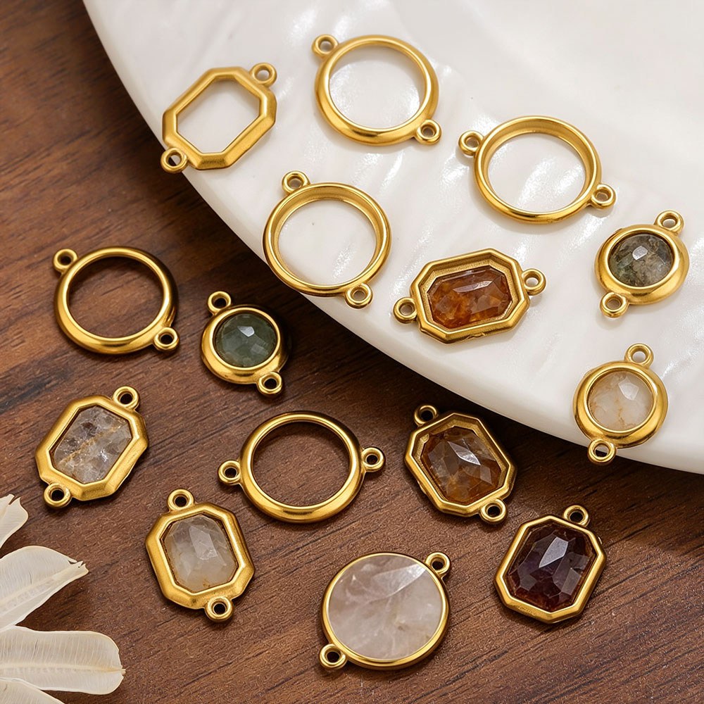 10Pcs Stainless Steel Hollow D - Bezels Set Pendant review and price