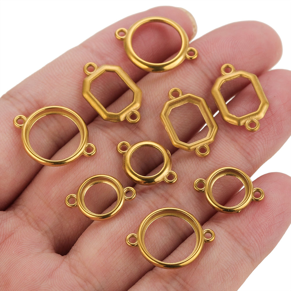 10Pcs Stainless Steel Hollow D - Bezels Set Pendant review and price